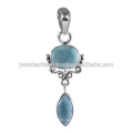 Latest Designer Larimar 925 Sterling Silver Pendant Jewelry